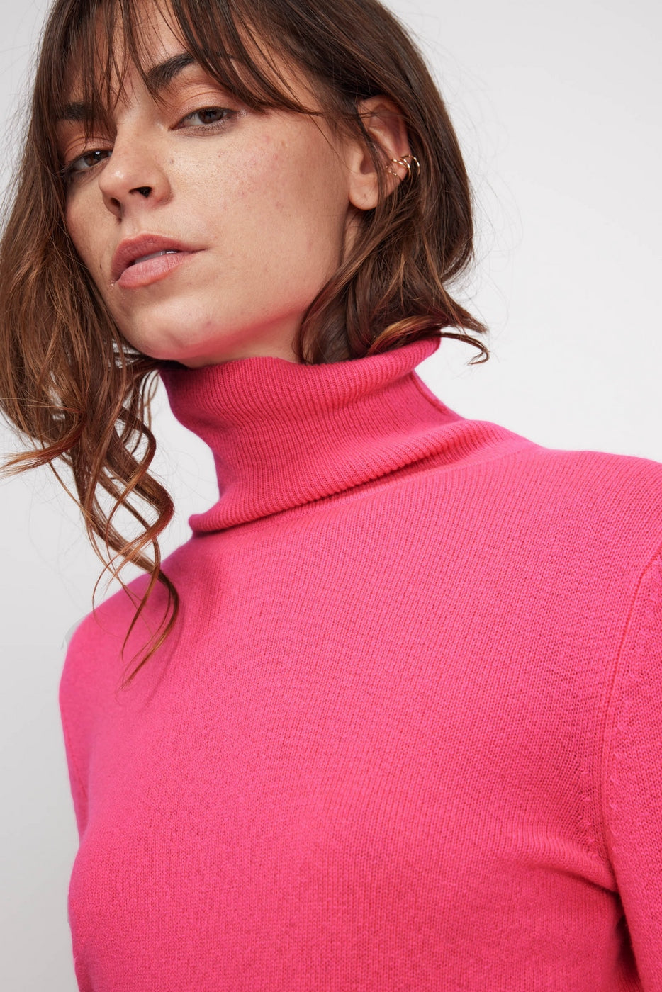 Zoe rullekravebluse - Neonpink