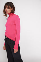 Zoe rullekravebluse - Neonpink