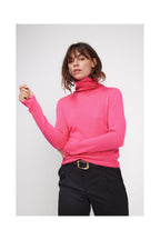 Zoe rullekravebluse - Neonpink