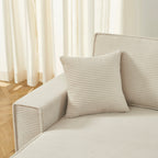 Zola - Omkeerbare Hoekbank Slaapbank 4-Zits - Beige Ribfluweel