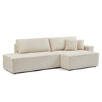 Zola - Højrevendt åben sovesofa 4 personer - Beige fløjl