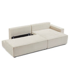 Zola - Højrevendt åben sovesofa 4 personer - Beige fløjl