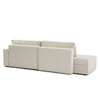 Zola - Højrevendt åben sovesofa 4 personer - Beige fløjl