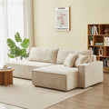 Zola - Højrevendt åben sovesofa 4 personer - Beige fløjl