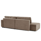 Zola - Højrevendt åben hjørnesofa sovesofa 4-personers - Fløjl - Taupe