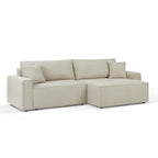 Zola - Vändbar Bäddbar Hörnsoffa 4 Platser - Beige Manchester