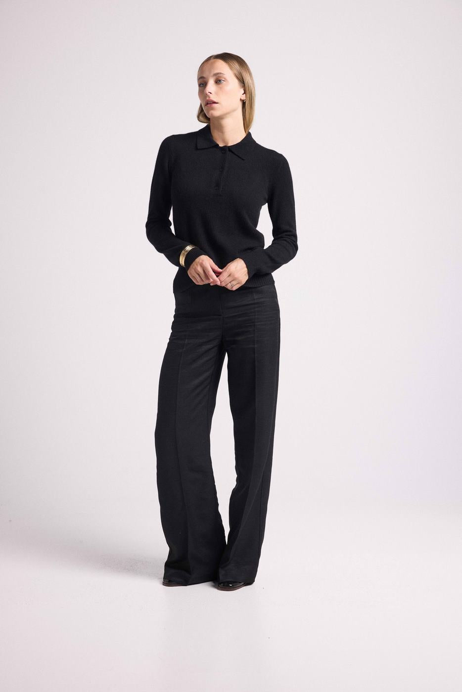 Pull Col V Arc En Ciel Rib Zora - Noir - Femme