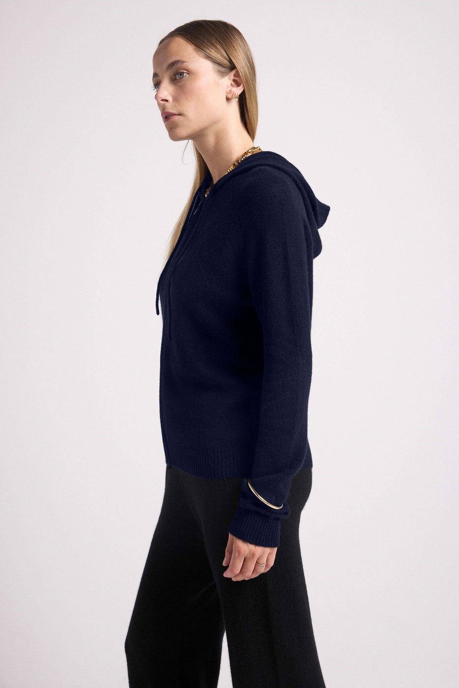 Zuma Zip-Up Hooded Sweatshirt - Navy Blue - Women