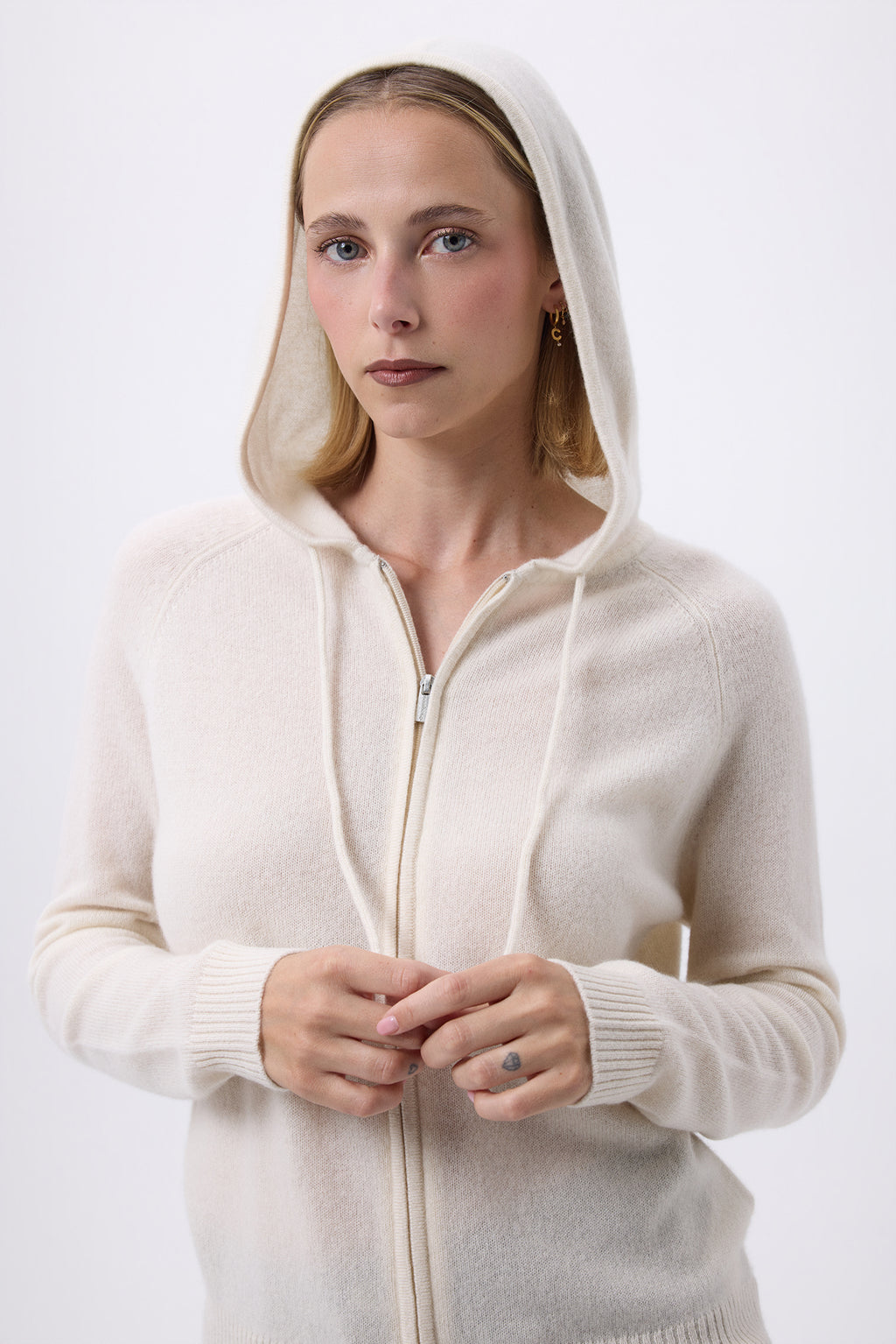 Sweat Zippe A Capuche Zuma - Blanc - Femme