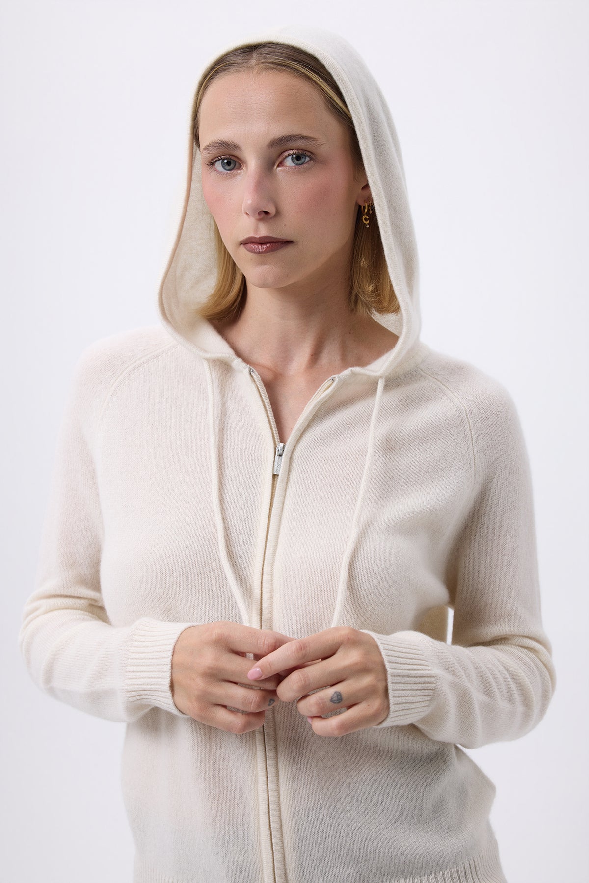 Sweat Zippe A Capuche Zuma - Blanc - Femme
