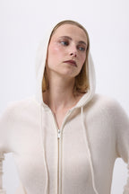 Sweat Zippe A Capuche Zuma - Blanc - Femme