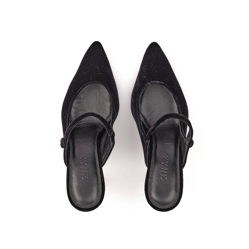 Mules Mary Jane Velvet 75