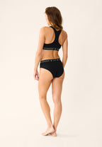 High-Waisted Cotton Knickers - Black