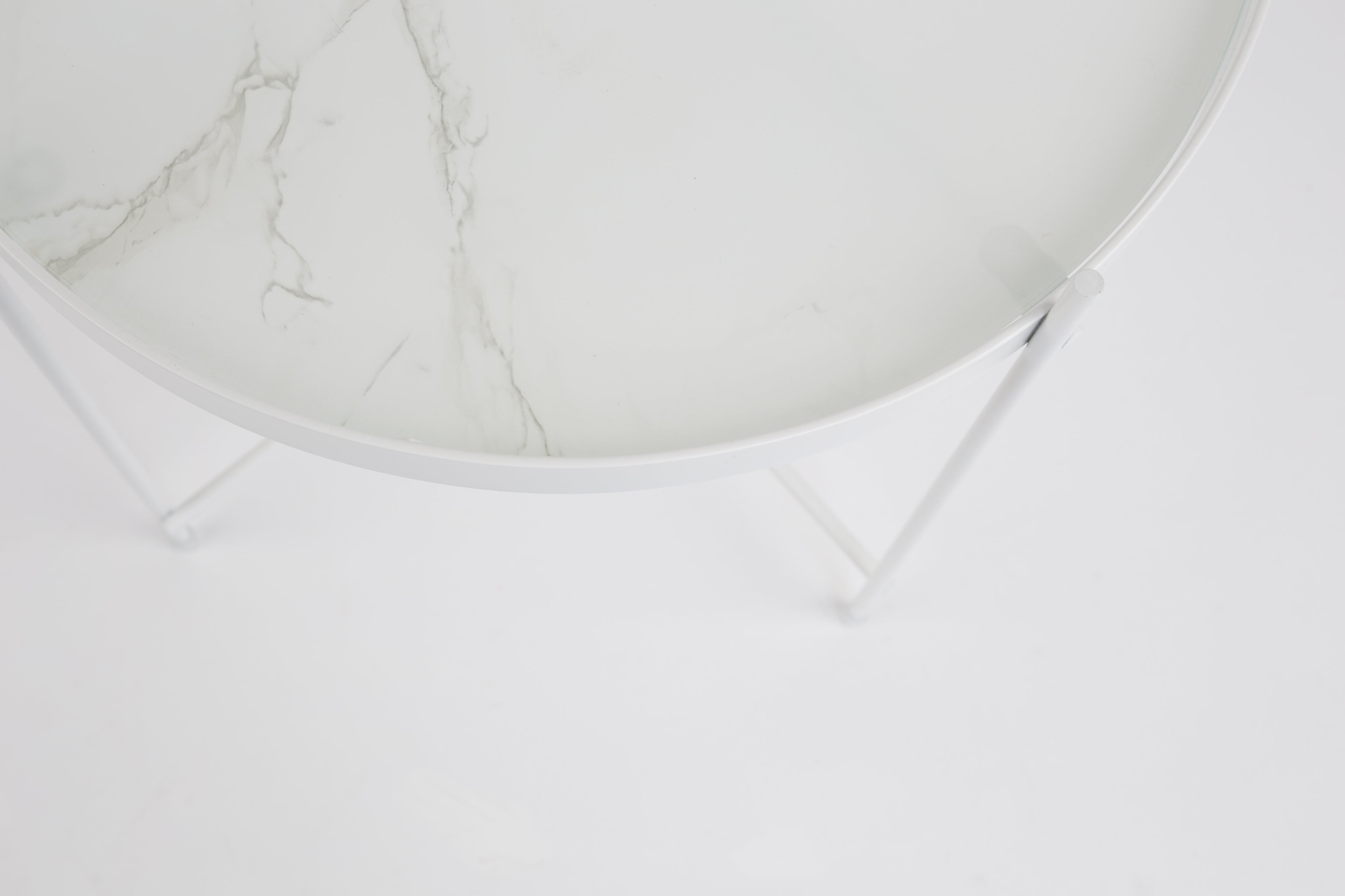Cupid - Table D'Appoint - Verre - Marbre Blanc