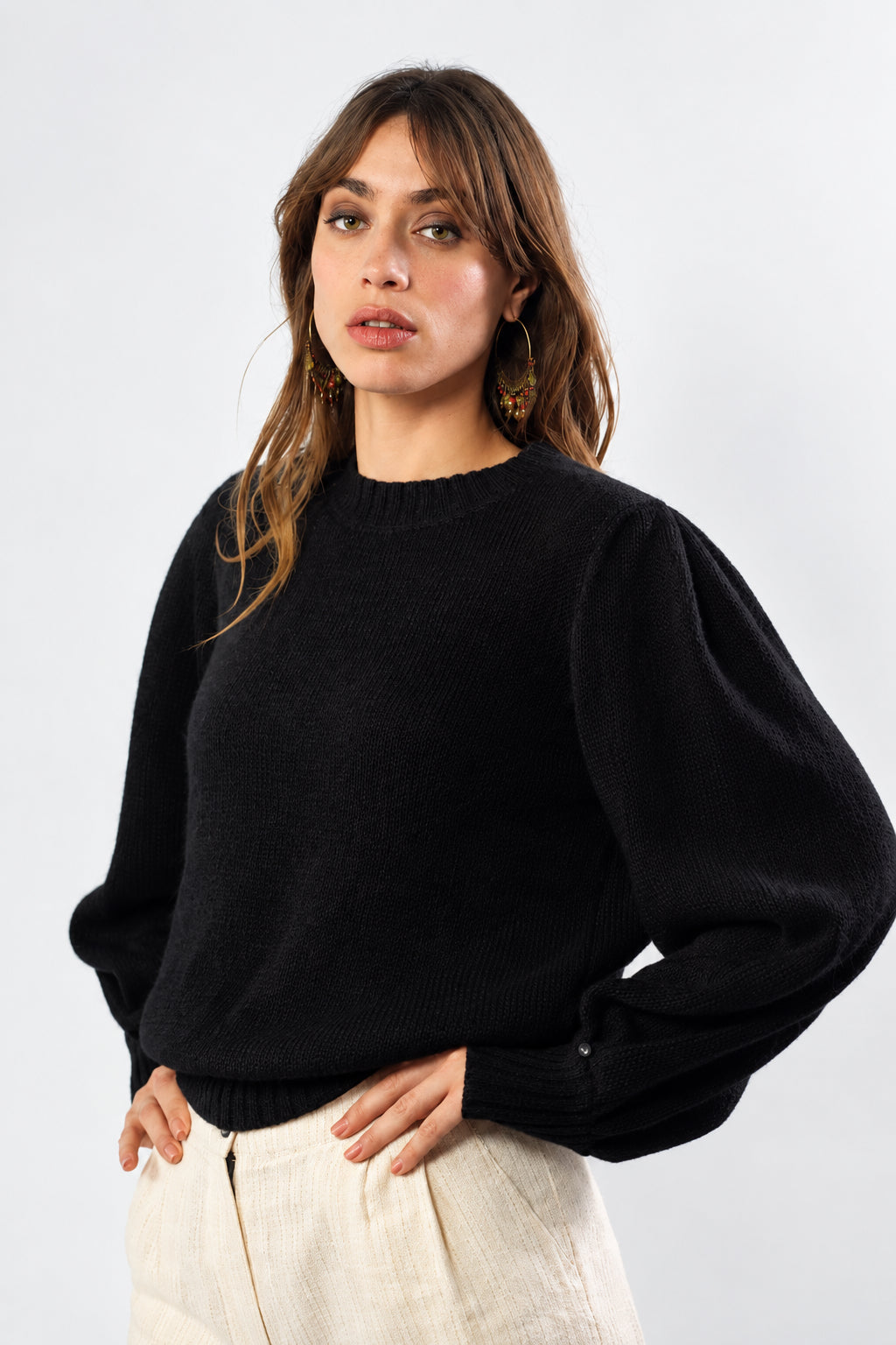 Pullover Alix Mohair und Seide Schwarz