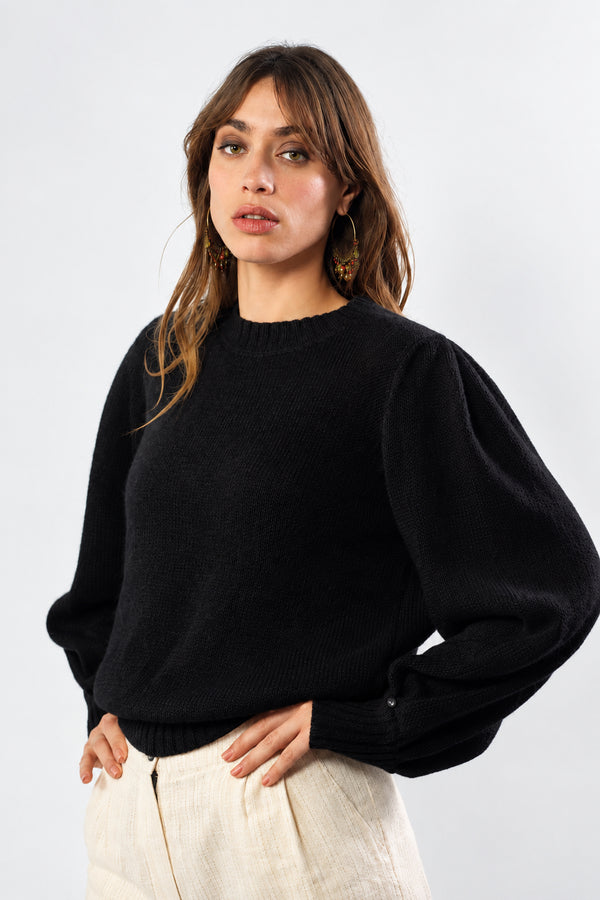 Pull Alix Mohair Et Soie Noir