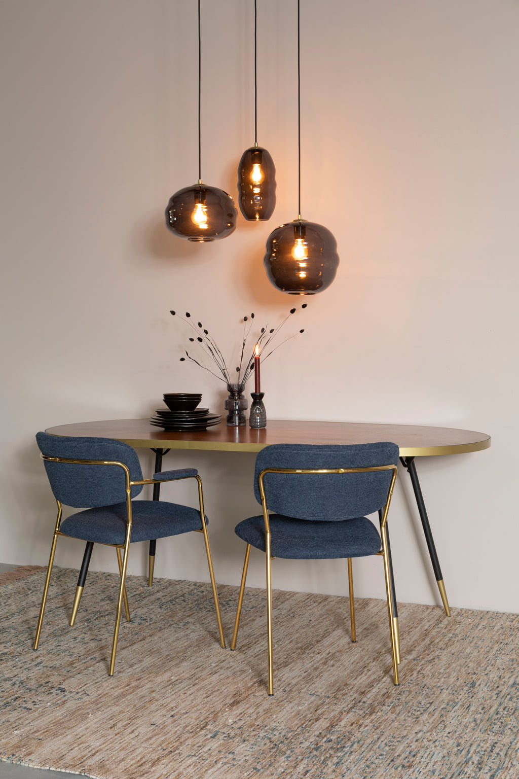 Lauren S - Pendant light - Glass - Gray