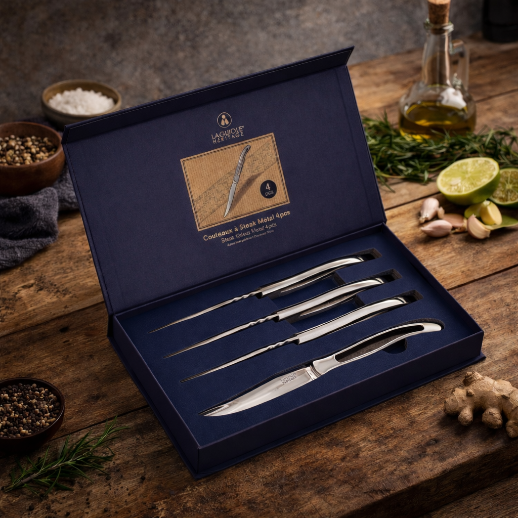 Coffret De 4 Couteaux De Table - Métal