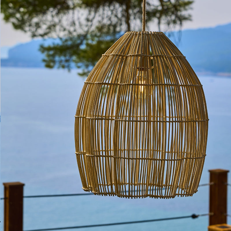 Avila - Suspension Solaire - Rotin - Beige