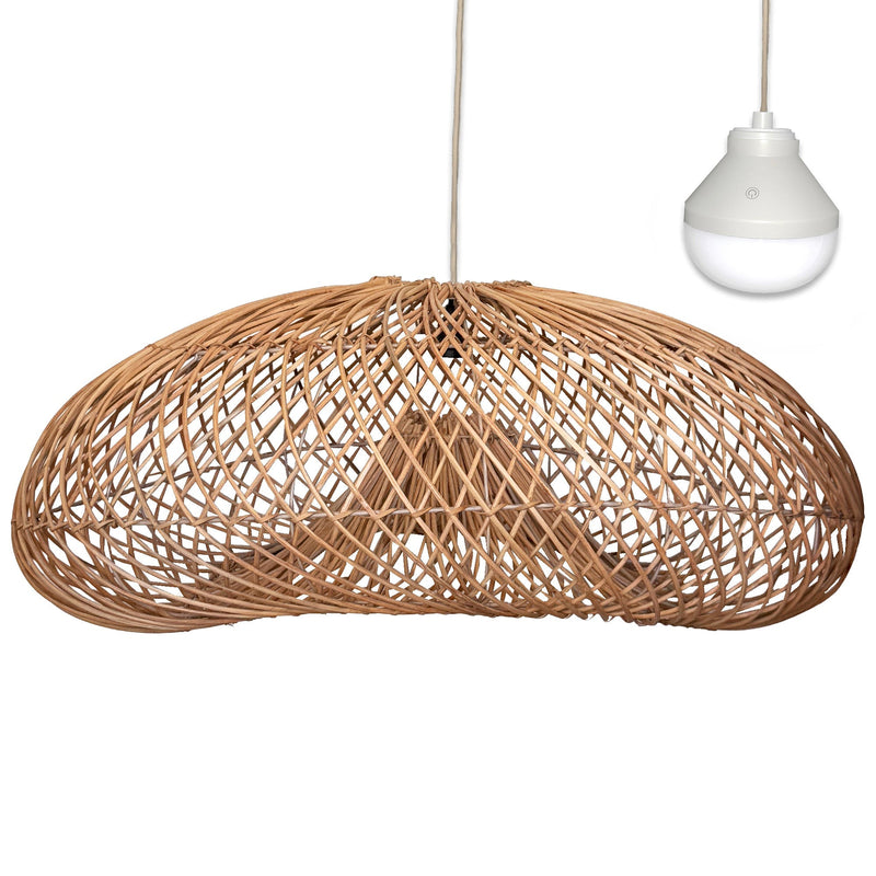 Sevia - Lámpara colgante inalámbrica - Ratán - Beige