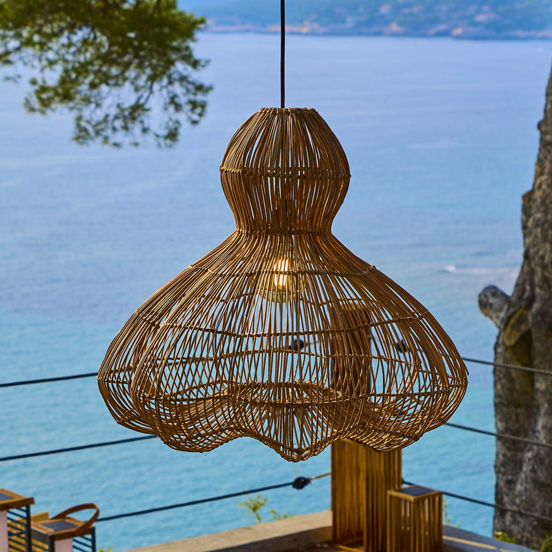Ronda - Suspension Solaire - Rotin - Beige