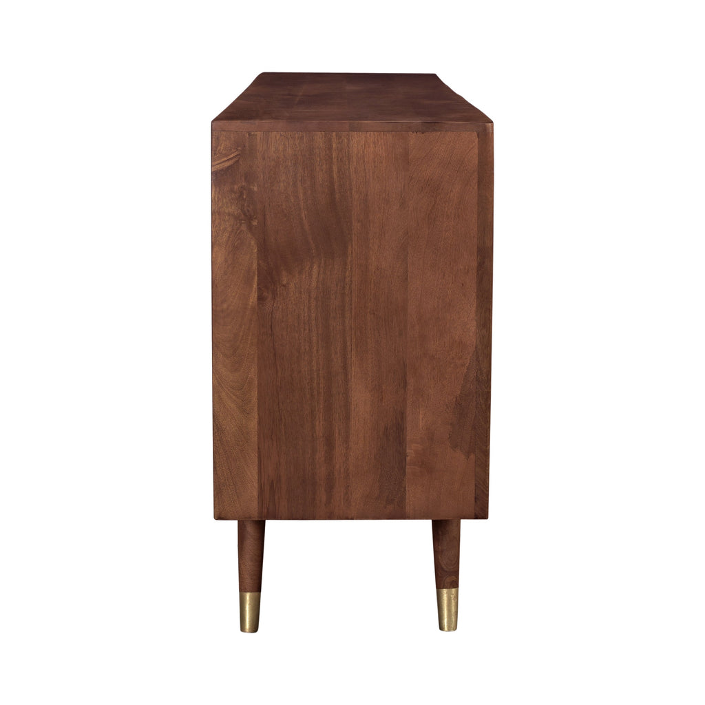 Colombo - Aparador De Madera Maciza 3 Puertas 3 Cajones Y Detalles Dorados