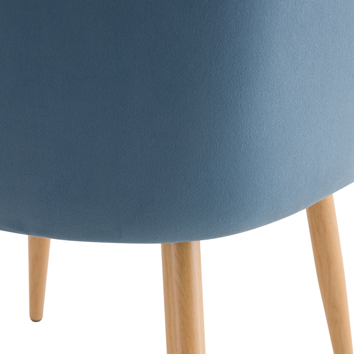 Cozy - Set of 2 Chairs in Blue Velvet and Metal Legs