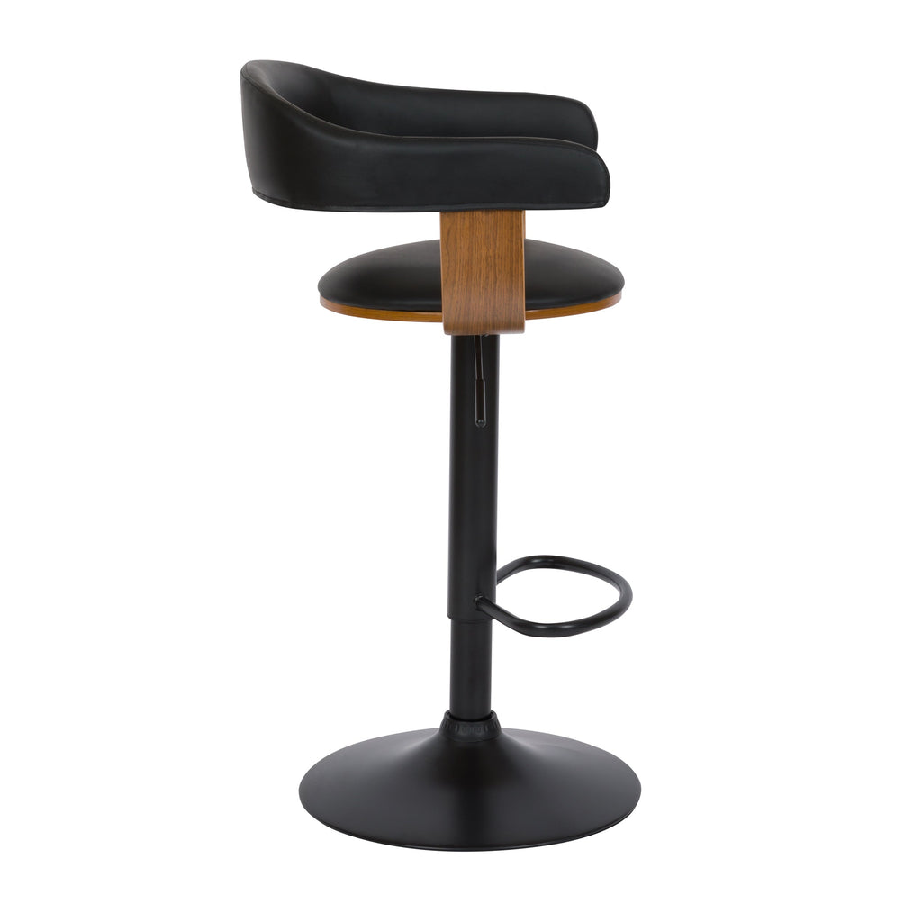 Harold - Chaise De Bar Réglable En Cuir Synthétique Noir