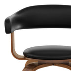 Harold - Chaise Avec Accoudoirs En Cuir Synthétique Noir