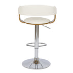 Harold - Adjustable And Swivel Bar Chair In White Synthetic Leather