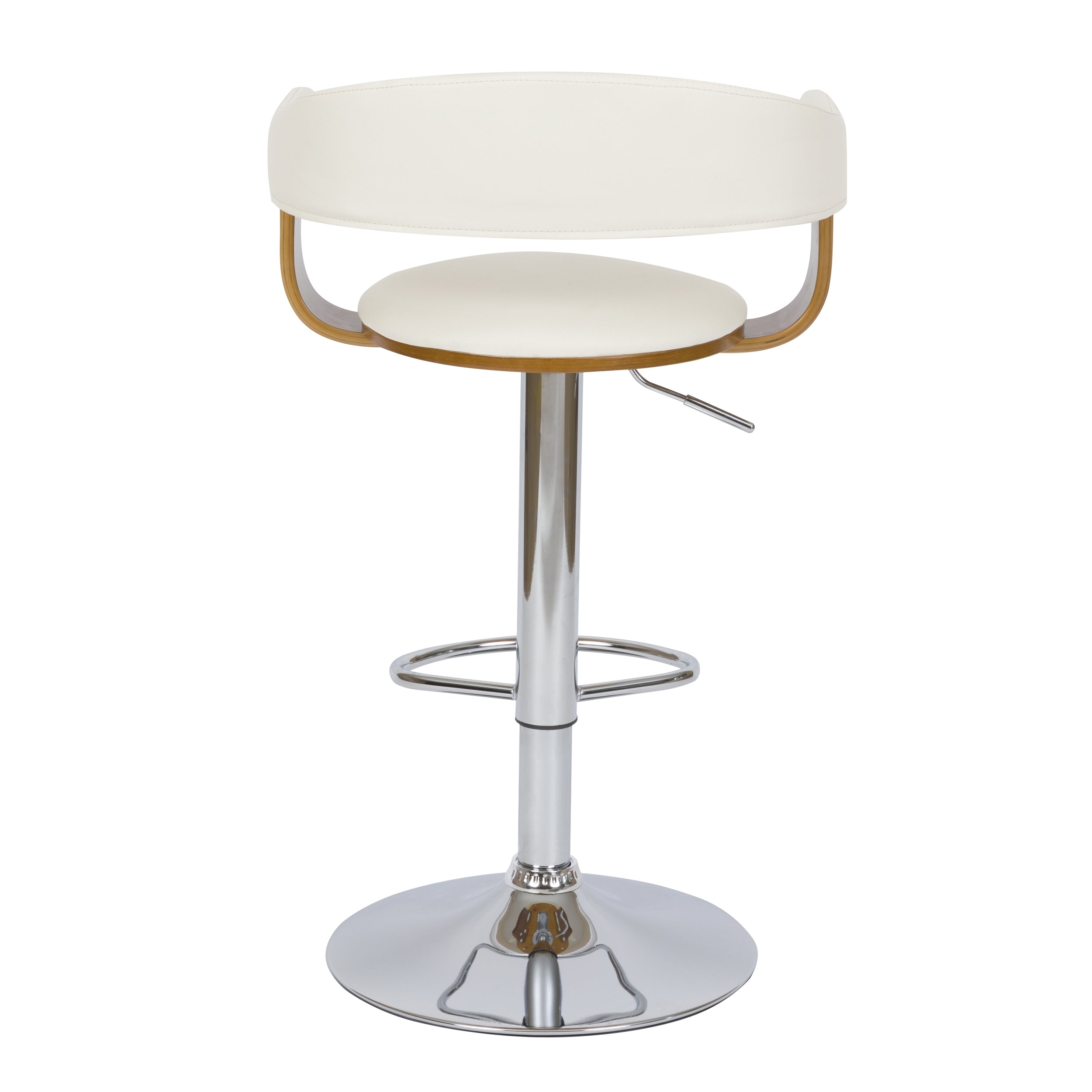 Harold - Adjustable And Swivel Bar Chair In White Synthetic Leather
