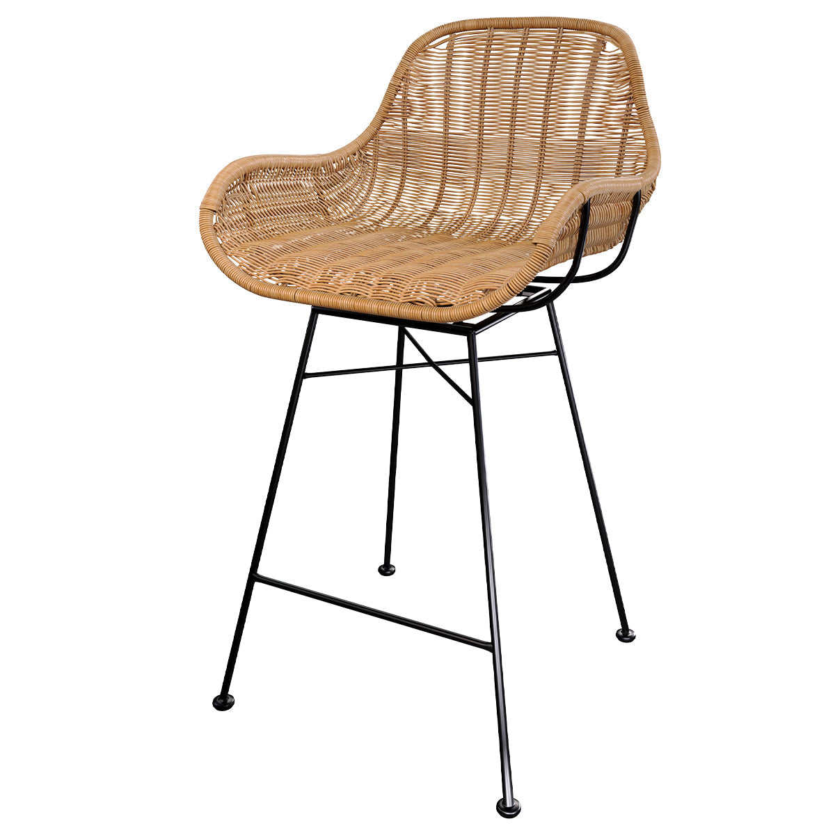 Carmela - Set of 2 Central Island Chairs in Natural Resin Rattan