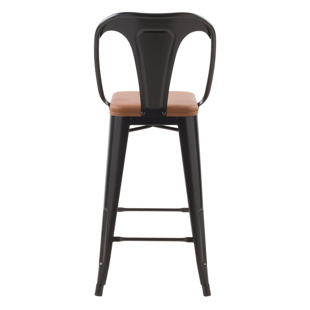 Charly - Set of 2 Black and Brown Central Island Chairs