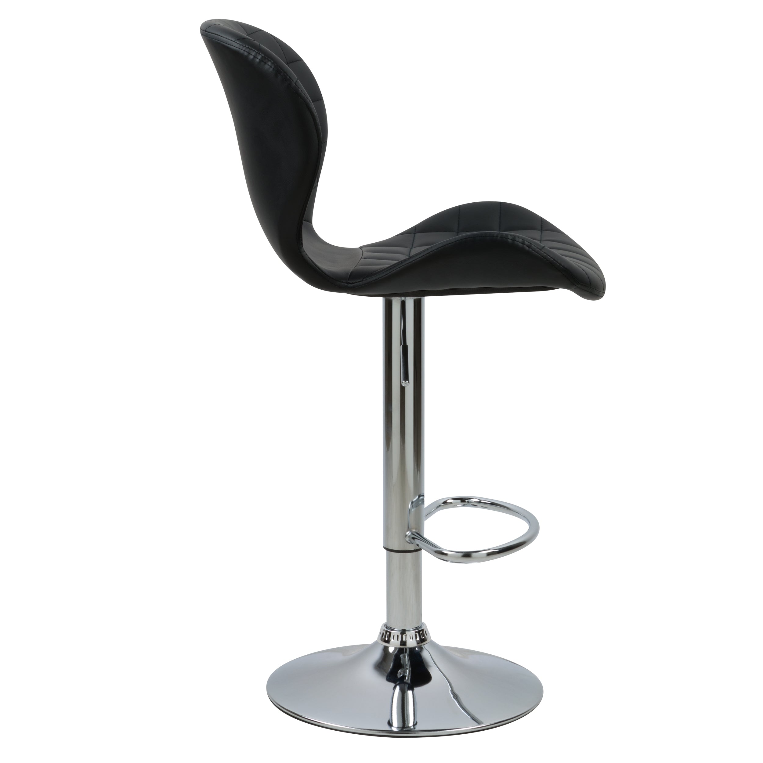 Mazzia - Lot De 2 Chaises De Bar Réglables En Cuir Synthétique Noir