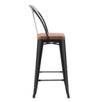 Charly - Set of 2 Black and Brown Central Island Chairs
