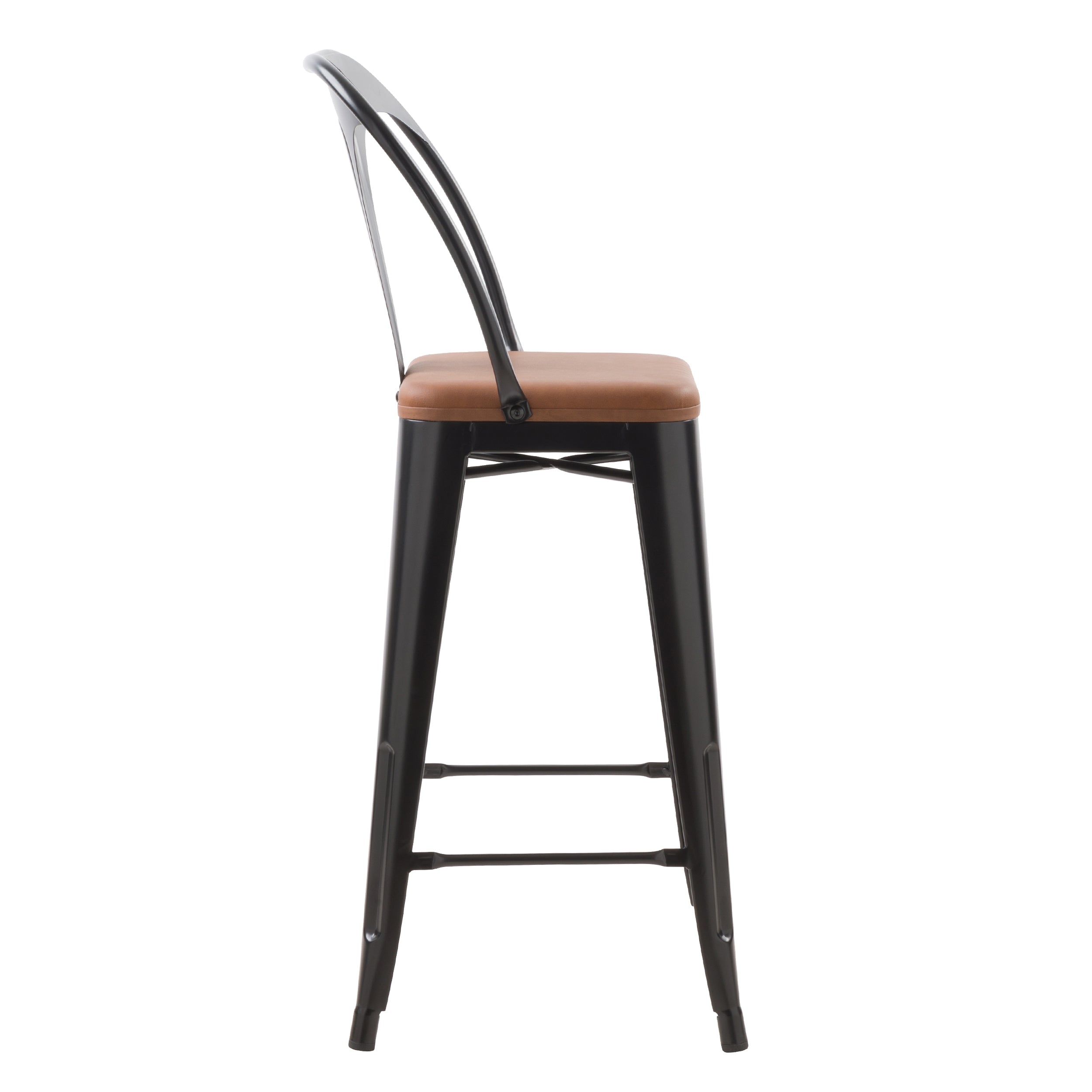 Charly - Set of 2 Black and Brown Central Island Chairs