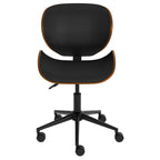 Baudoin - Swivel Office Chair in Black Synthetic Leather
