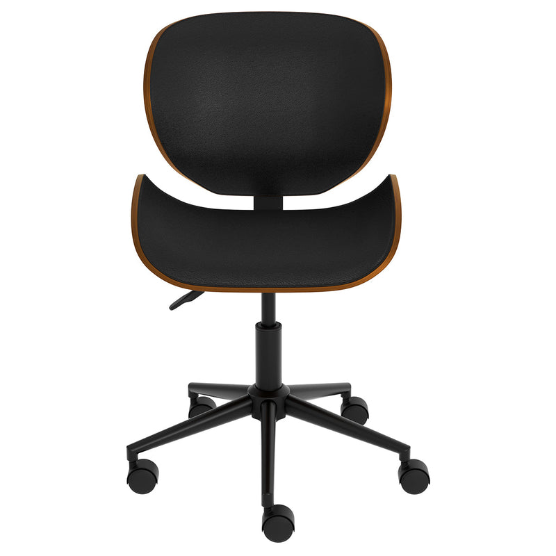 Baudoin - Silla de Oficina Giratoria de Piel Sintética Negra