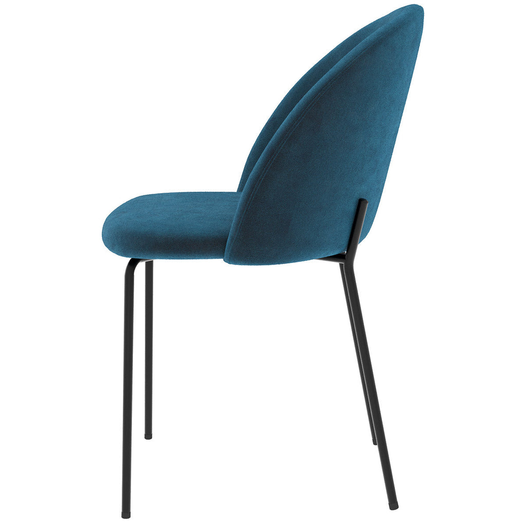Karl - Lot De 2 Chaises En Velours Bleu Foncé