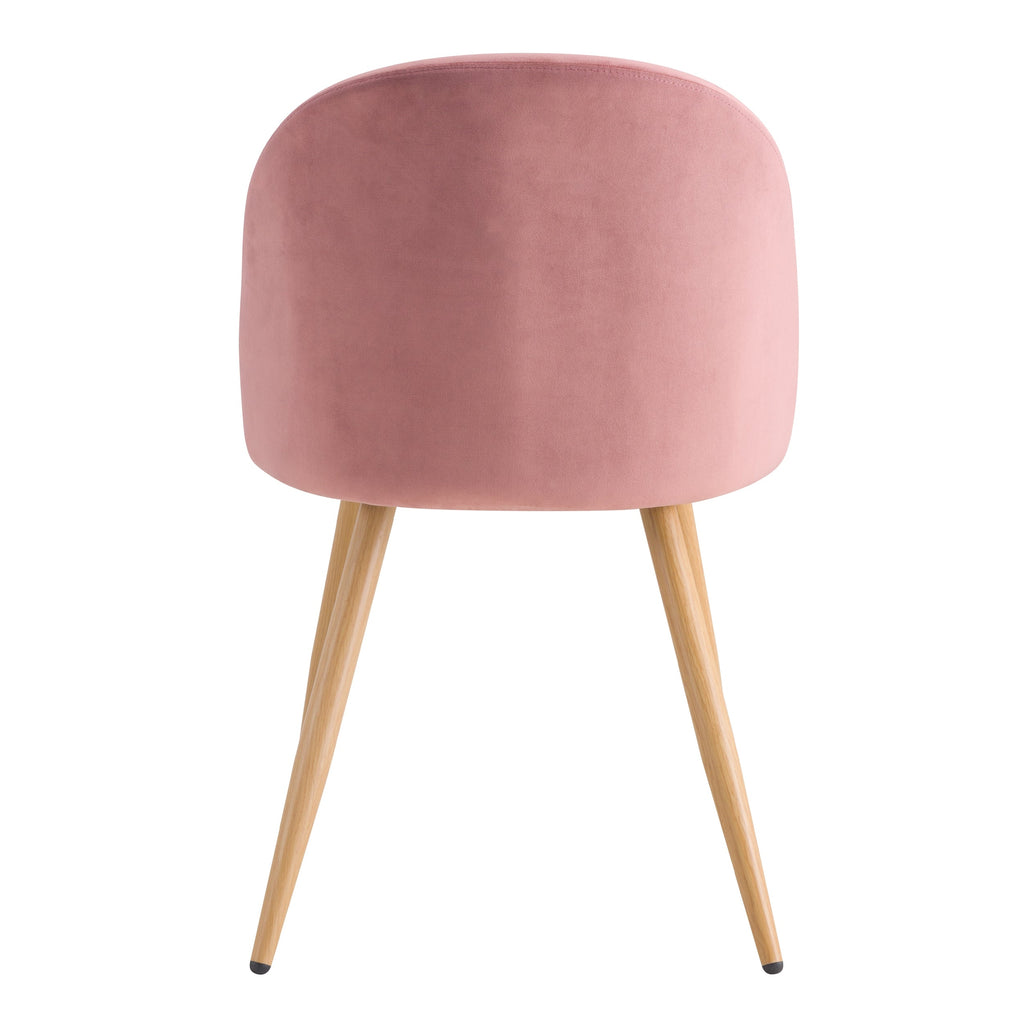 Cozy - Set of 2 Chairs in Pink Velvet and Metal Legs