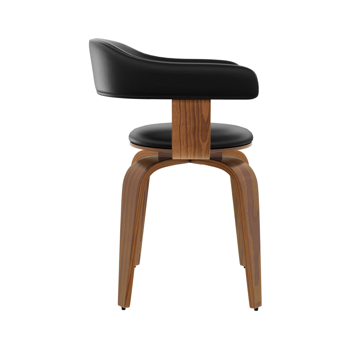 Harold - Chaise Avec Accoudoirs En Cuir Synthétique Noir