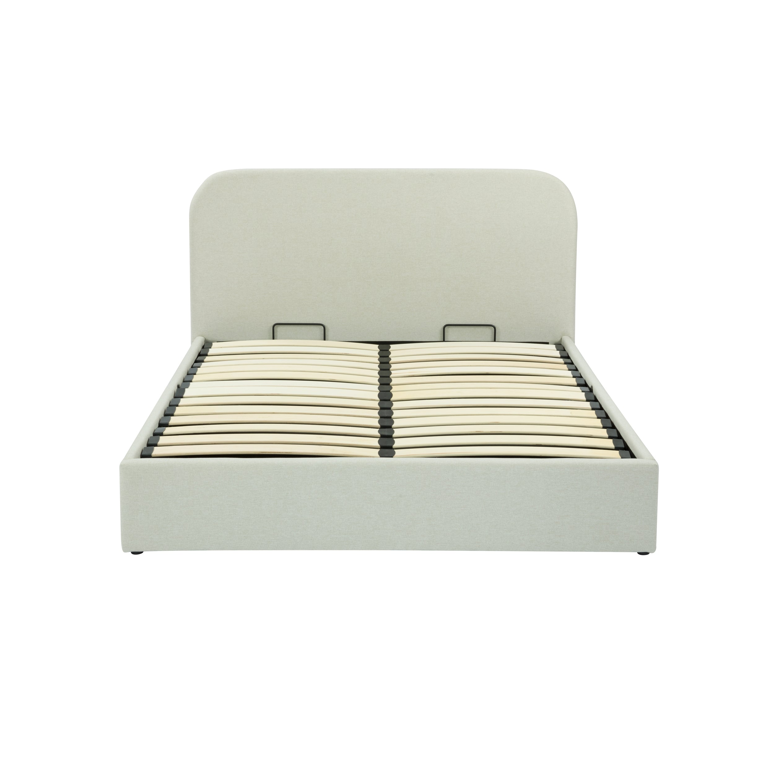 Tilly - Lit Double Avec Coffre En Tissu Gris/Beige
