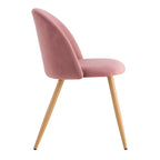 Cozy - Set of 2 Chairs in Pink Velvet and Metal Legs