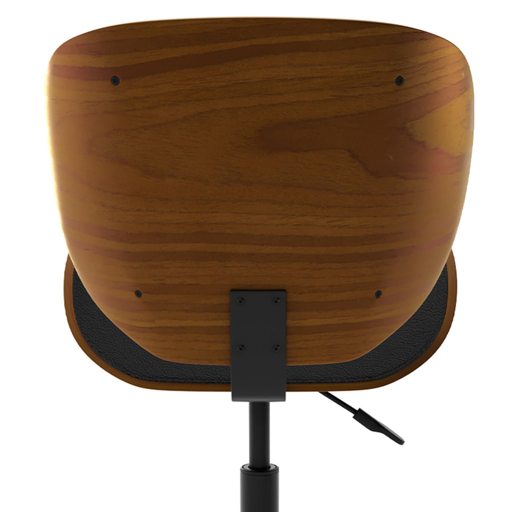 Baudoin - Swivel Office Chair in Black Synthetic Leather
