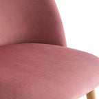 Cozy - Set of 2 Chairs in Pink Velvet and Metal Legs