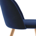 Cozy - Lot De 2 Chaises En Velours Bleu Foncé Et Pieds En Métal