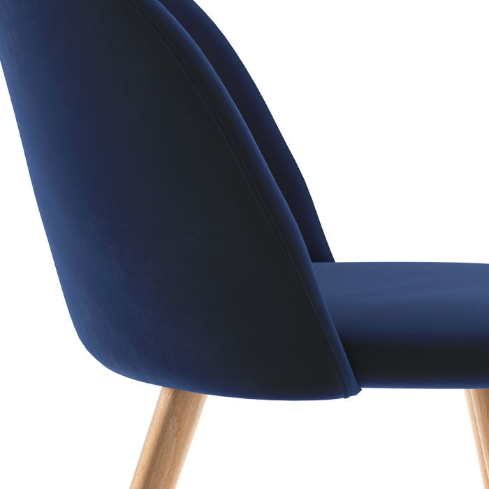 Cozy - Lot De 2 Chaises En Velours Bleu Foncé Et Pieds En Métal