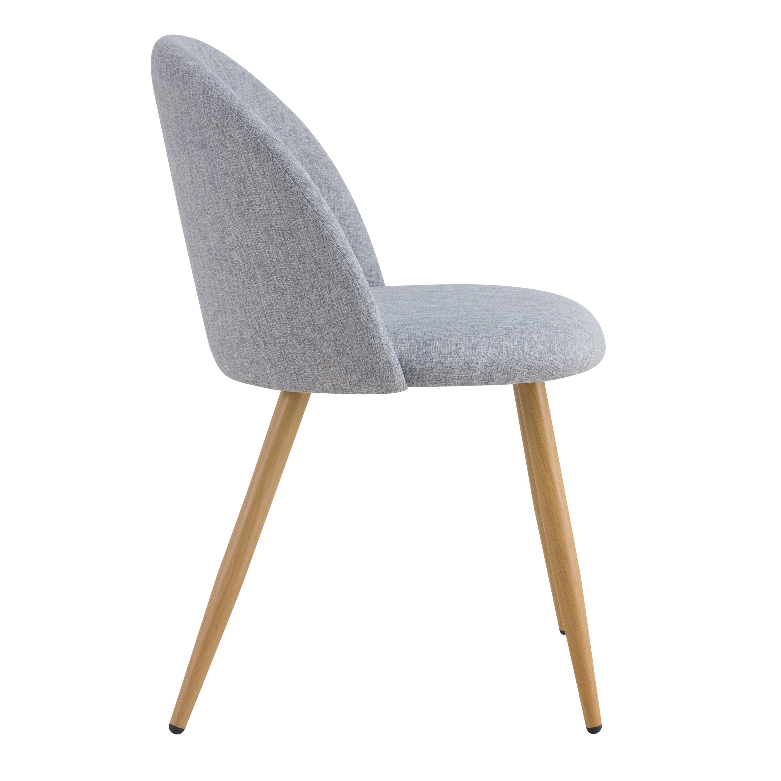 Cozy - Set of 2 Chairs in Light Gray Fabric and Metal Legs