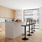 Clem - Set of 2 Adjustable Bar Chairs in Light Wood and Black