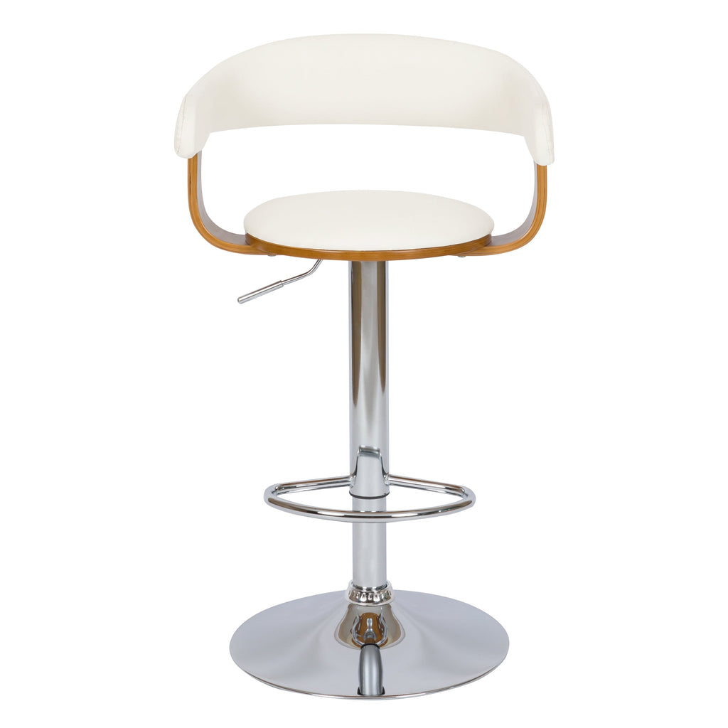 Harold - Adjustable And Swivel Bar Chair In White Synthetic Leather